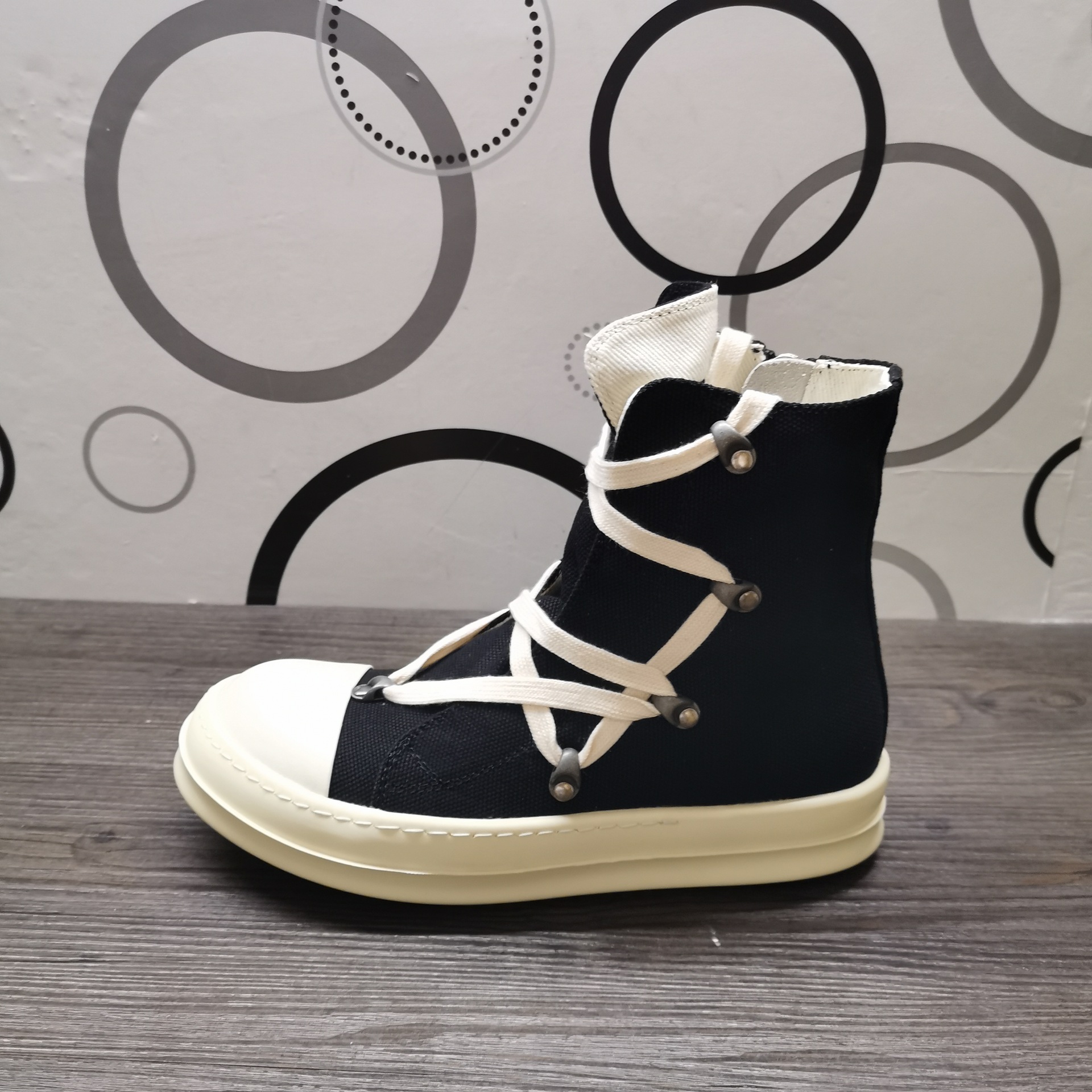 ro系五芒星潮鞋街舞鞋高帮帆布五金情侣男女休闲鞋日常男鞋