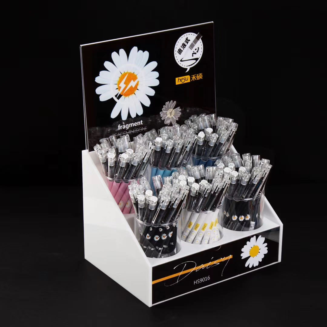 禾硕hs9016架装(144支一架)小雏菊直液式走珠中性笔