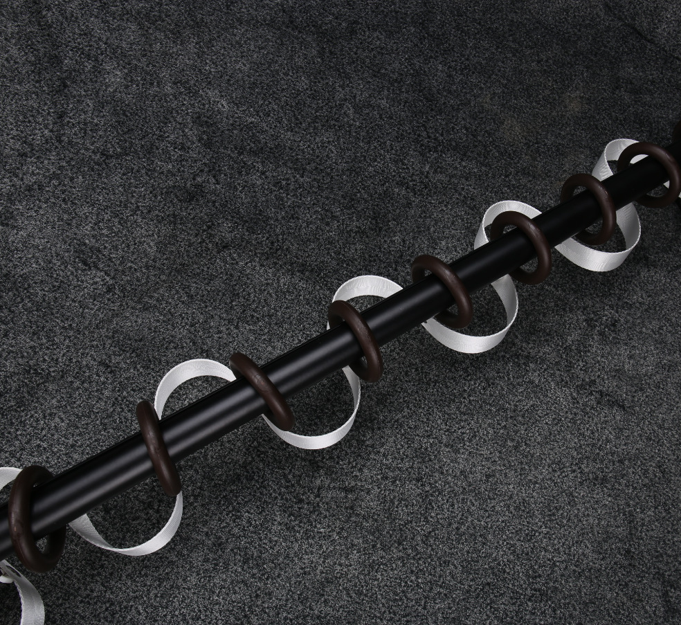 欧式简约家装客厅外贸直供 铝合金窗帘杆头 黑色蛇形罗马杆