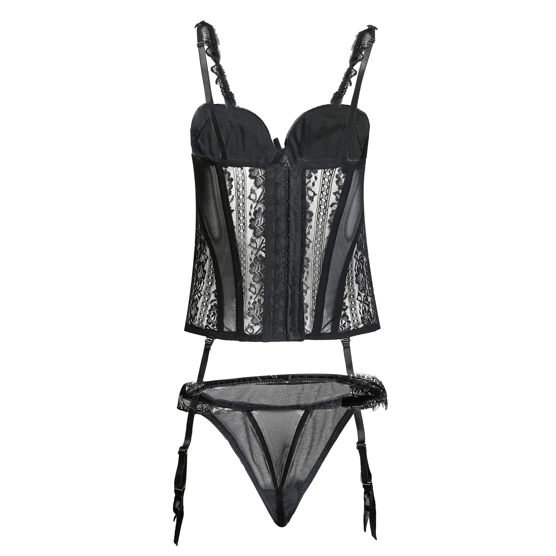 欧美女式蕾丝塑身情趣内衣 聚拢情趣睡衣 外贸女士性感透视睡裙