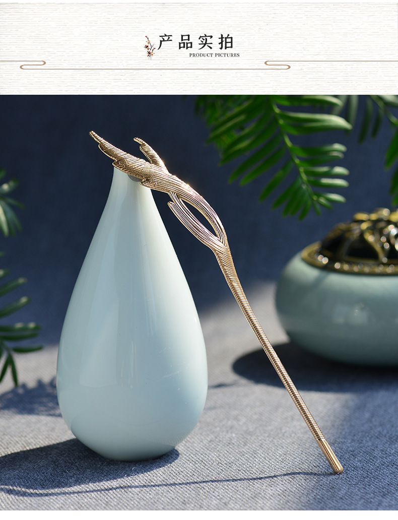 锁灵簪古风汉服发簪古装头饰簪子古代寰谛凤翎凤凰定情发饰品简约