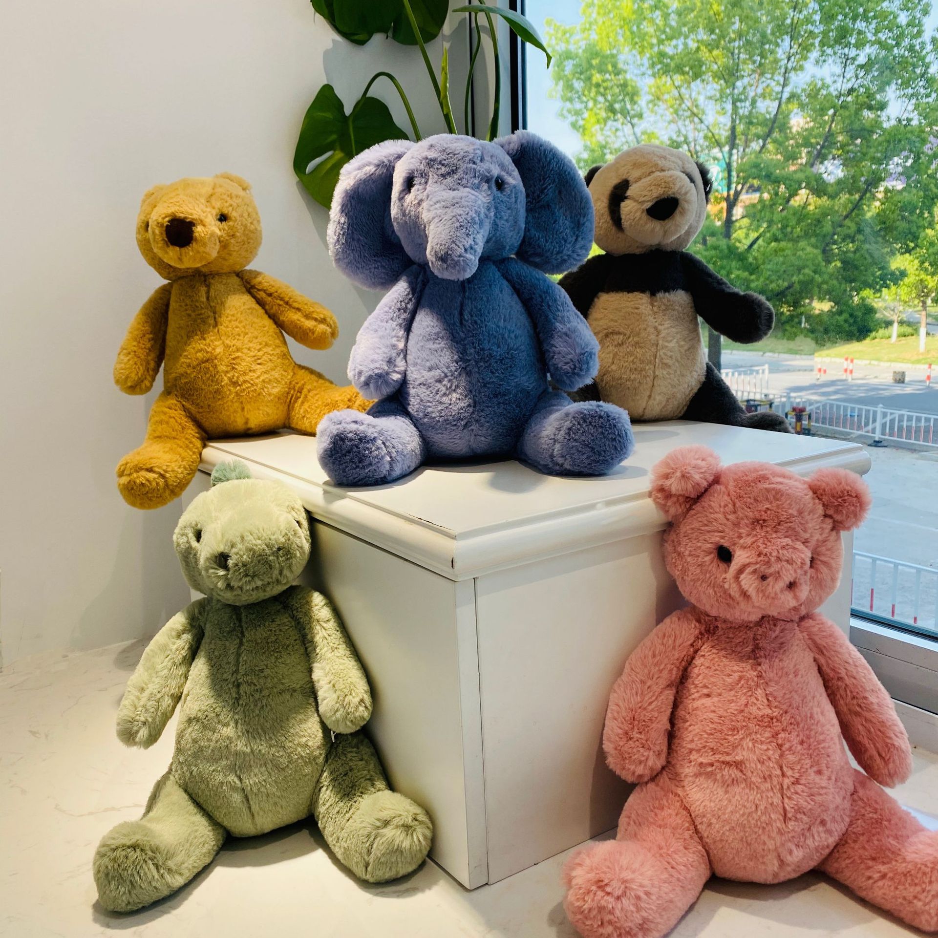 厂源新款胖胖系列象动物园复古毛绒玩具新奇公仔批发亲肤材质柔软