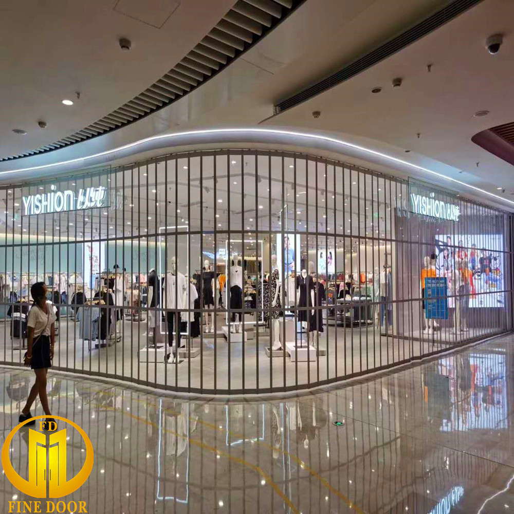 铝合金透明折叠门店铺商场推拉门侧拉弧形折叠门折闸广州厂家安装