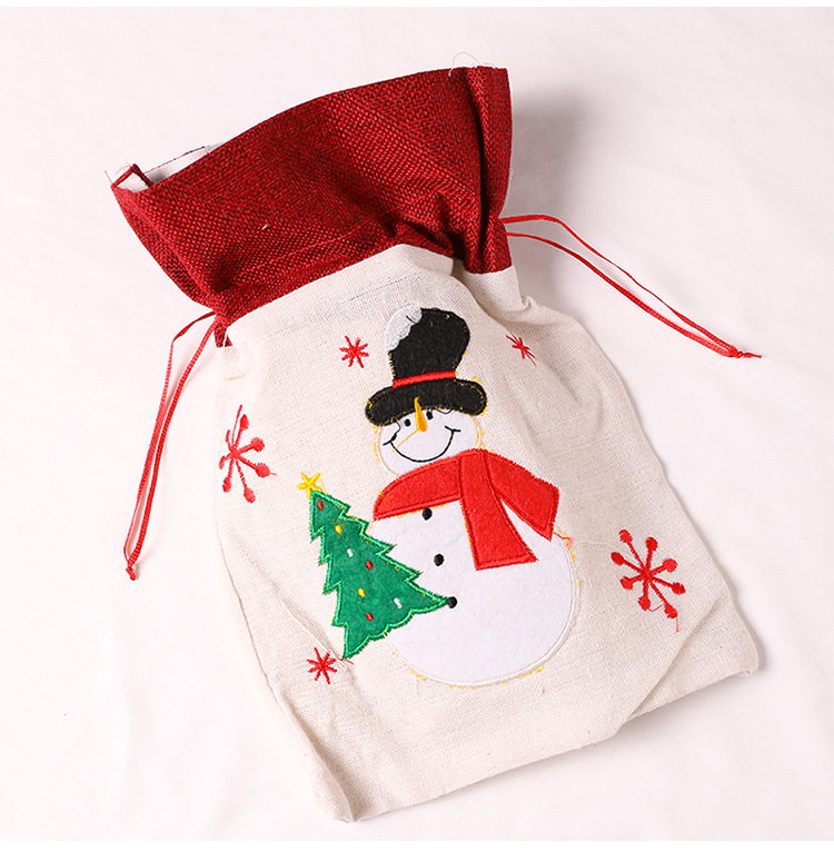 圣诞节苹果袋礼物袋手提袋成人儿童小朋友装饰拉绒礼品袋节日道具