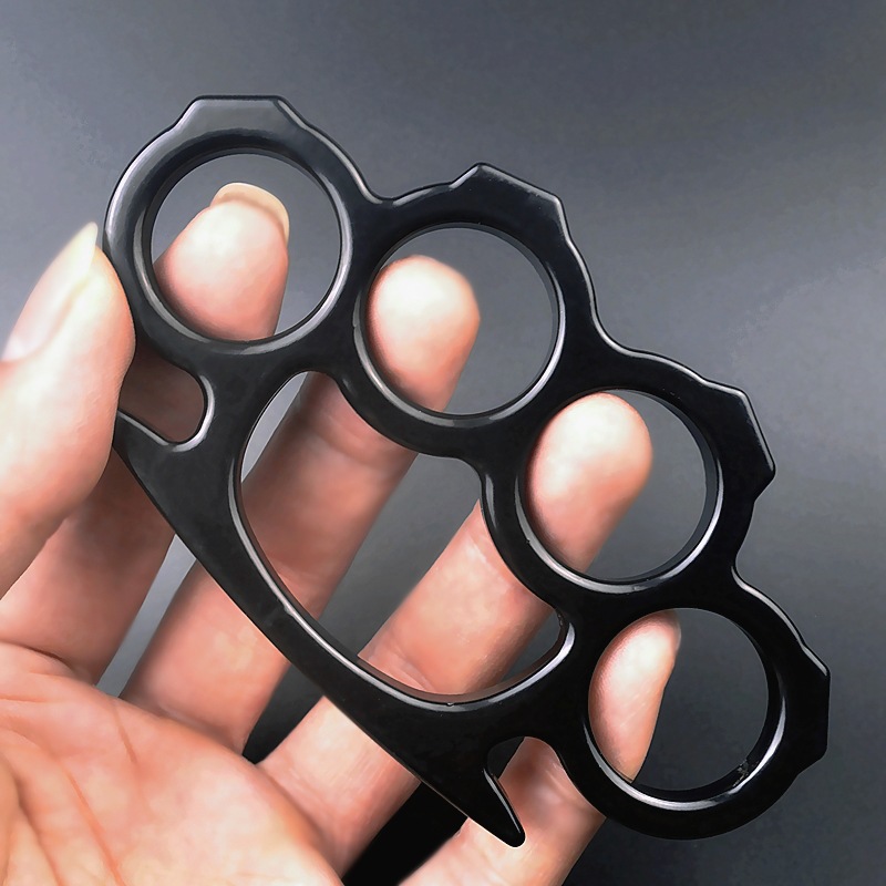 手扣拳扣薄黑银灰虎指虎打架防卫拳套铁四指防身武器手撑子戒指环