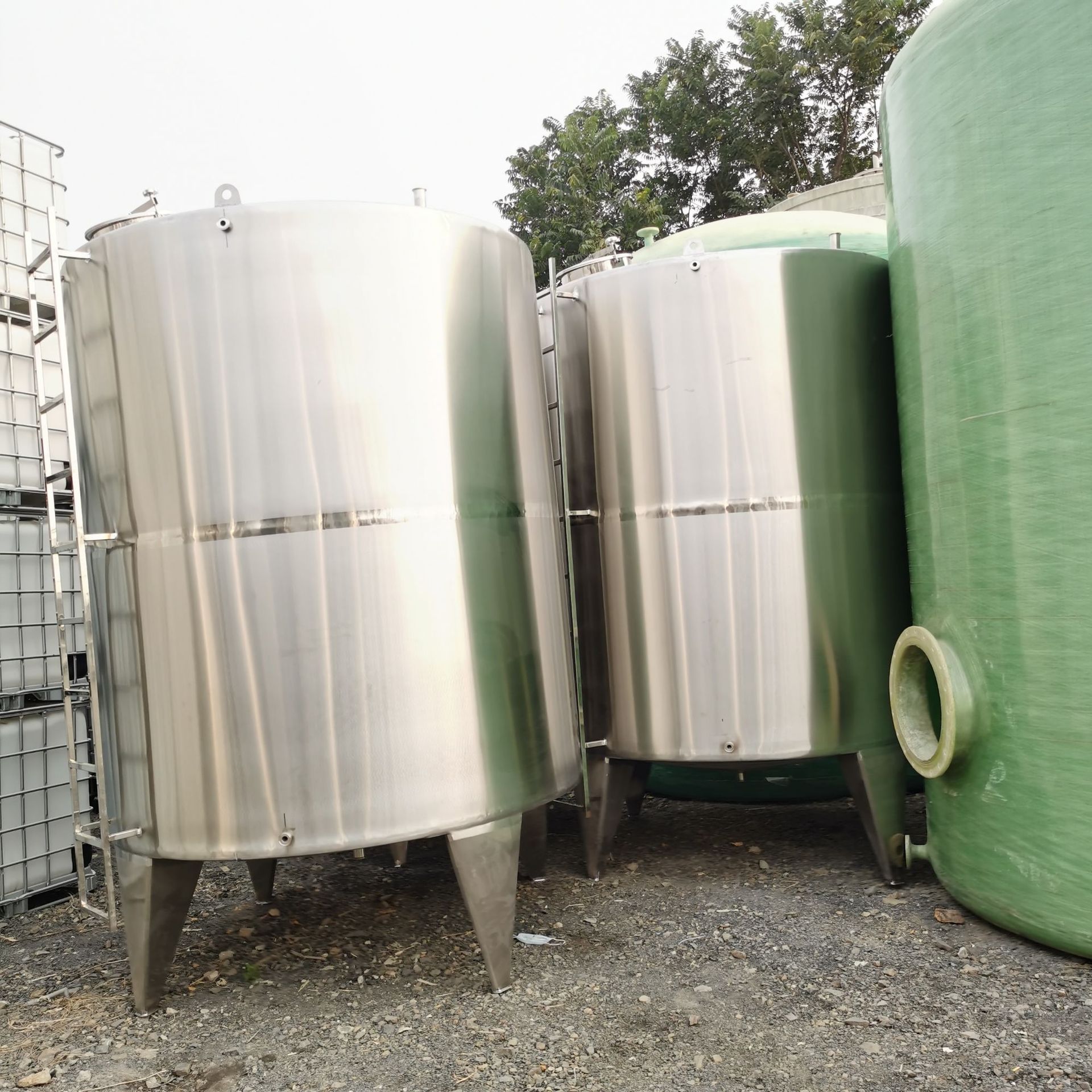 9成新不锈钢锥形沉淀罐10吨不锈钢液体储罐304不锈钢加热罐