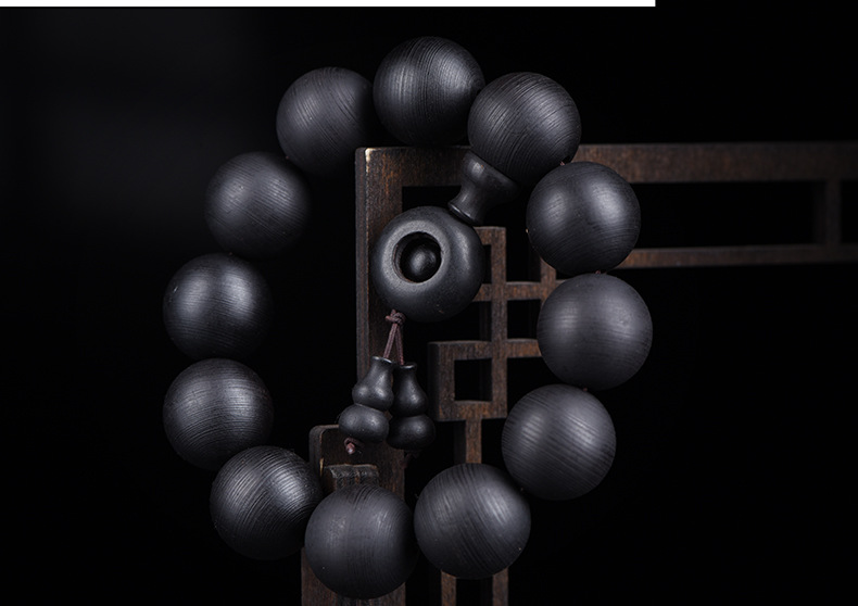 越南土沉香手串螺丝纹工艺老料佛珠沉水沉香20mm颗香手链男士饰品