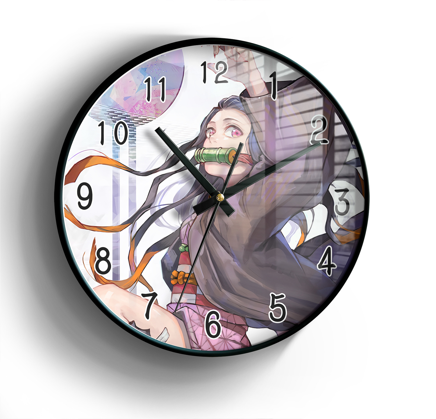 动漫鬼灭之刃客厅挂钟现代卧室静音动漫创意时钟壁钟来图定制钟面