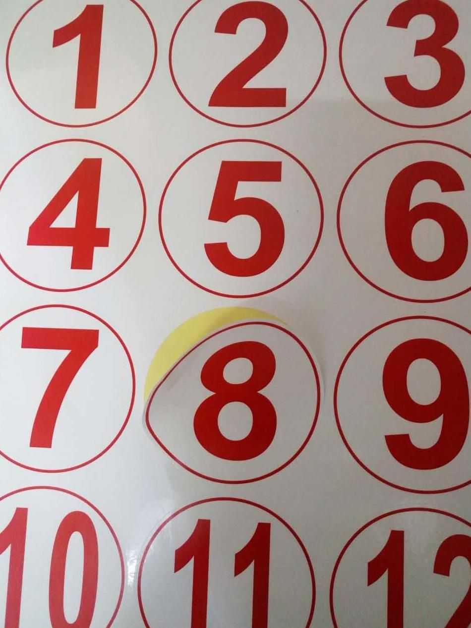 不干胶单面标记背胶标识数字贴纸粘贴号码贴选手编号数字牌防水