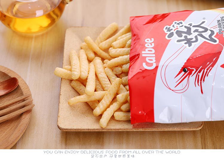 泰国进口卡乐比虾条calbee非油炸虾味条儿童休闲膨化食品小吃零食