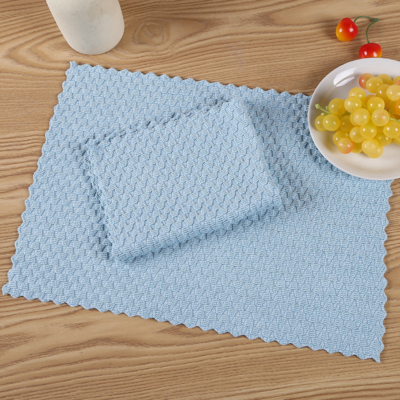 Household Kitchen Utensils Dishcloth Housework Clean Water Absorption Hand Towel Rag Tablecloth