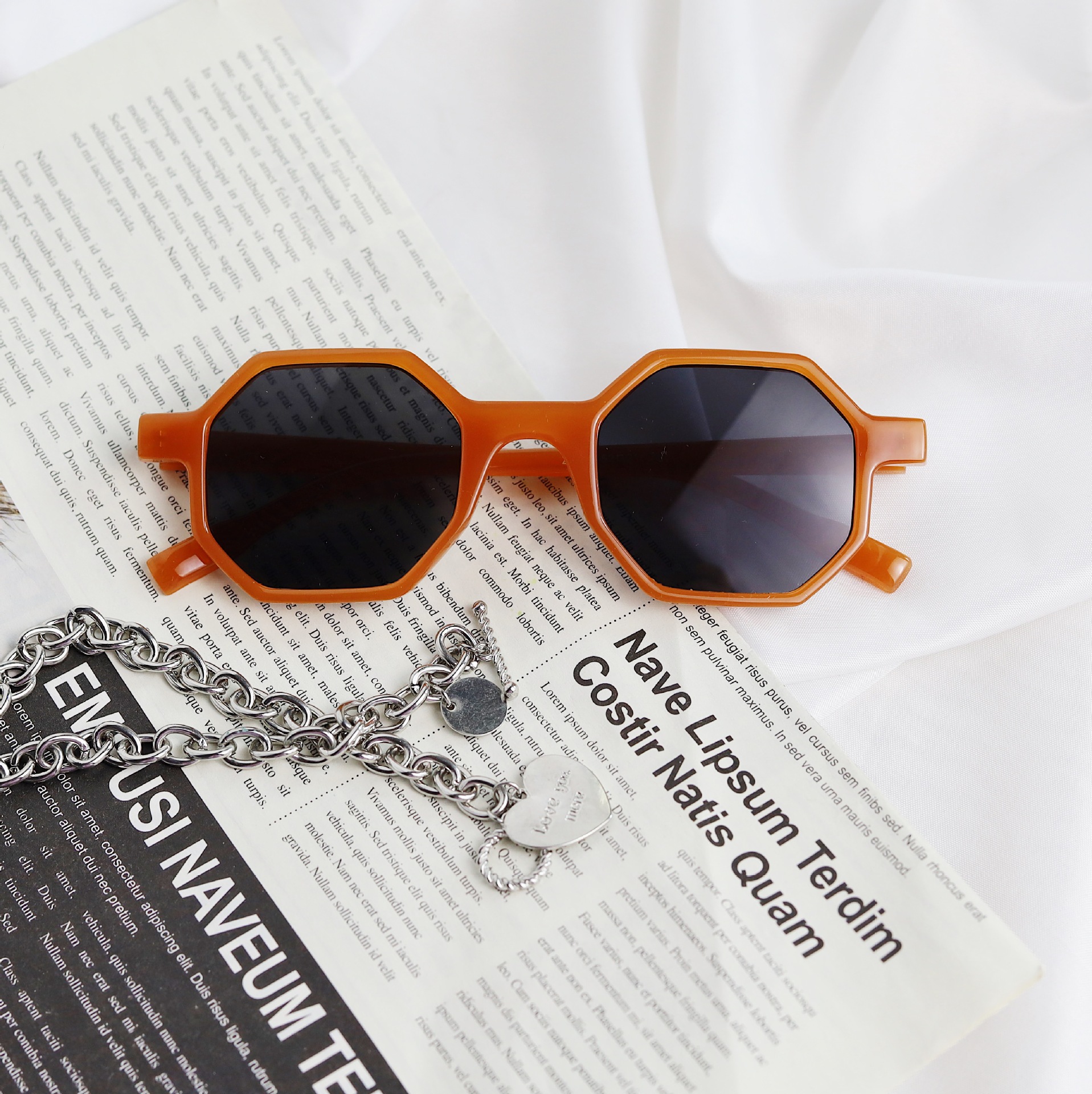 橘色系日韩风潮流嘻哈个性可爱百搭酒吧蹦迪野餐聚会生日搞怪眼镜