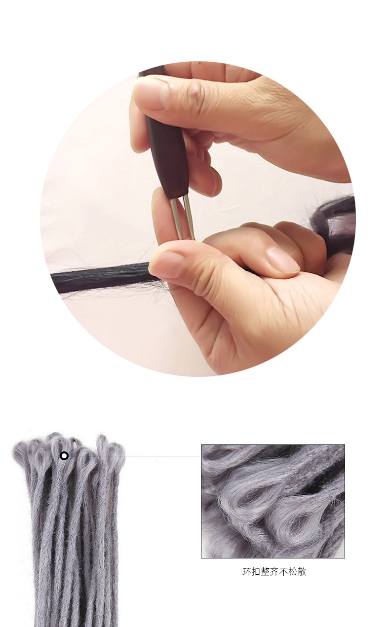 单色手钩脏辫化纤高温发丝hiphop嘻哈dreadlock脏辫大辫子假发女