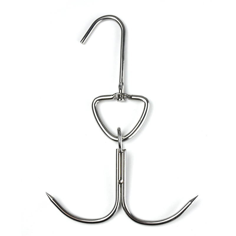不锈钢北京烤鸭钩子加粗烤鸭挂钩双钩子不锈钢鸭钩烤鸭炉烧鹅挂钩
