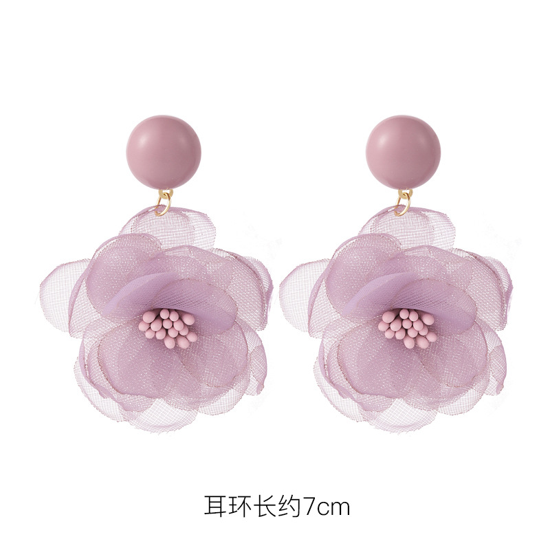 925 Silver Pin Earrings 2023 New Trendy Purple Simple and Fresh Stud Earrings Korean Style Hot Selling Flowers Earrings