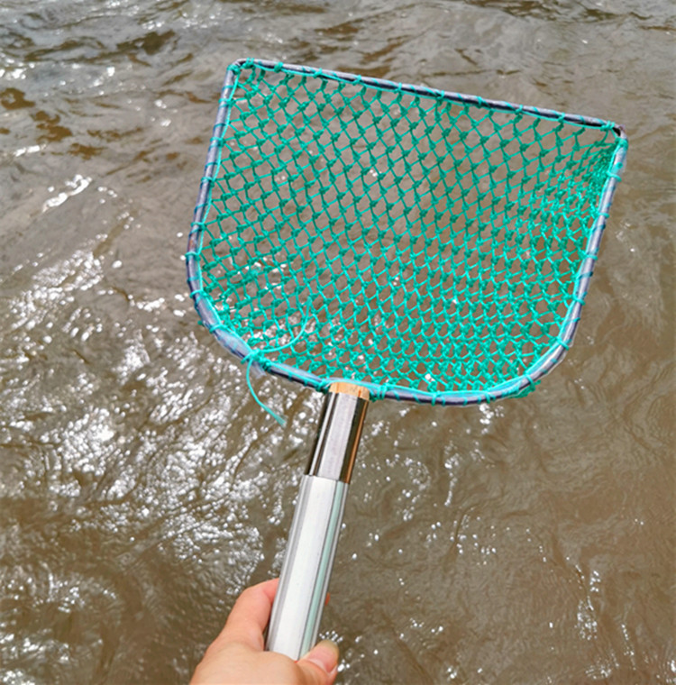 厂家直供木把短柄抄网捞鱼网捞虾网7-10厘米浅网兜手工编织网兜