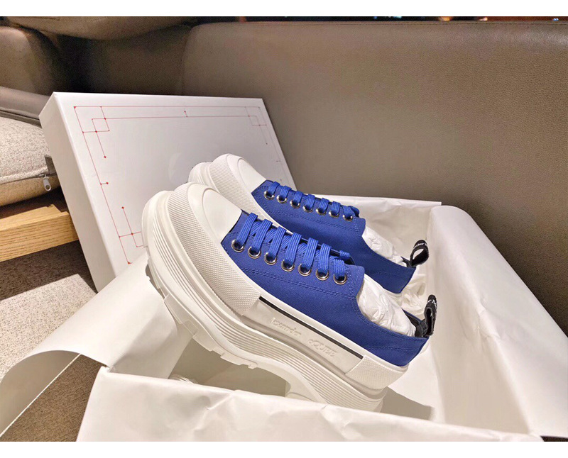 张天爱同款麦昆低帮厚底高帮帆布鞋女秋新款网红系带松糕底小白鞋