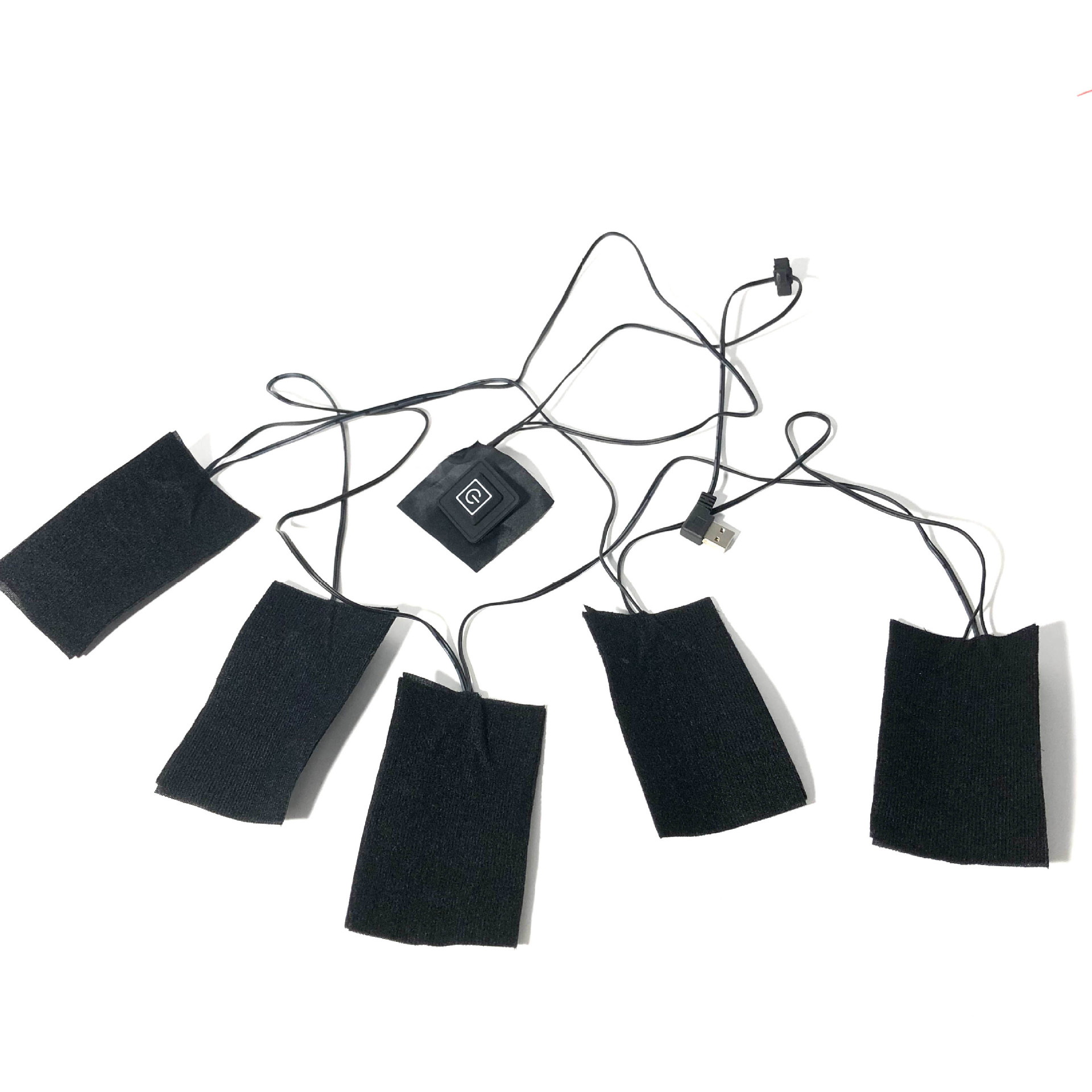 usb一拖五带服装加热片 usb马甲羽绒服电热片棉衣发热布