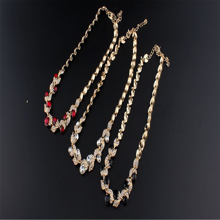 New Women's Jewelry Suit Bridal Necklace Earrings Wedding Two-Piece Set Banquet Accessories
