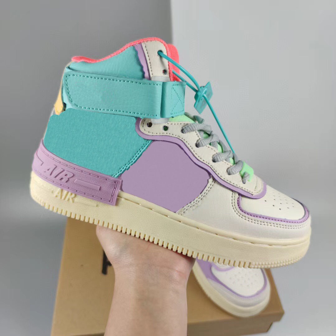 高帮马卡龙糖果色板鞋女学生韩版百搭冰淇淋运动鞋少女心小白鞋子