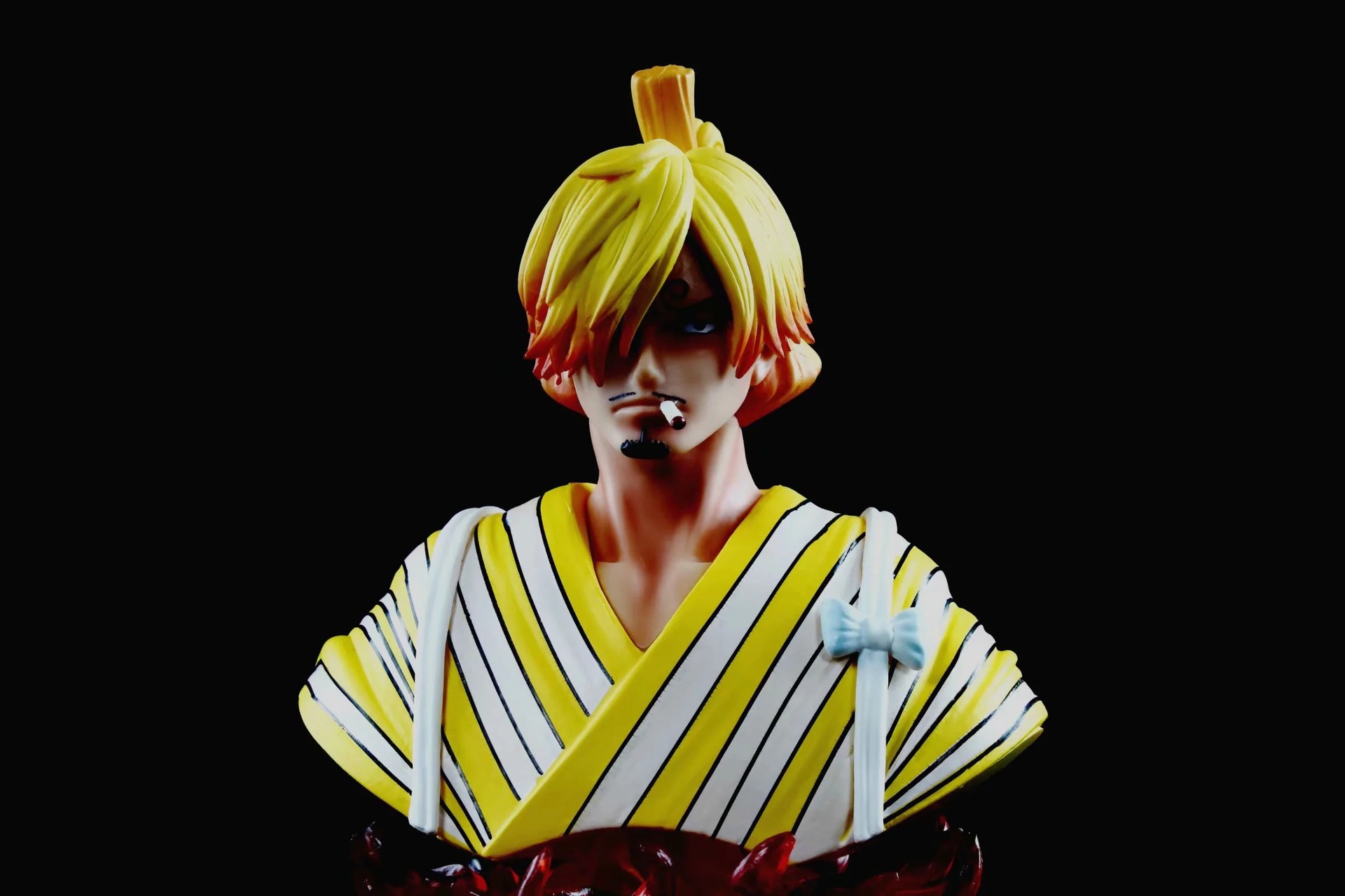 海贼王 和之国 和服 半身像山治 七色可发光 q版公仔 模型手办