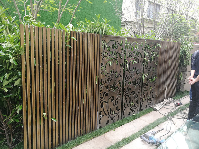 厂家定制景观工程钢结构格栅 园林景观装饰栏杆护栏 景观墙