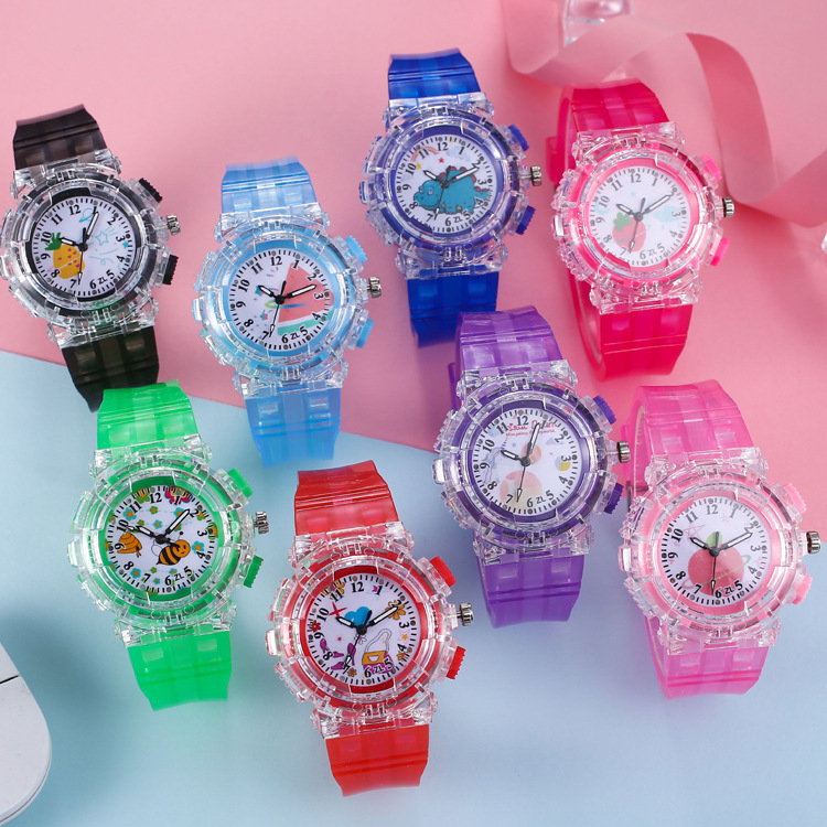 Spot Supply Japan Amazon Hot Colorful Light Watch Cartoon Anime Children Boys Girls Student's Watch