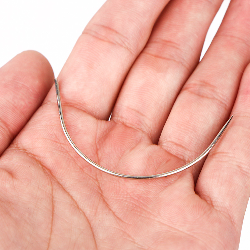 双燕弧形弯针 手工diy手缝纫皮革皮具 c型异形针 转弯钢针 整包