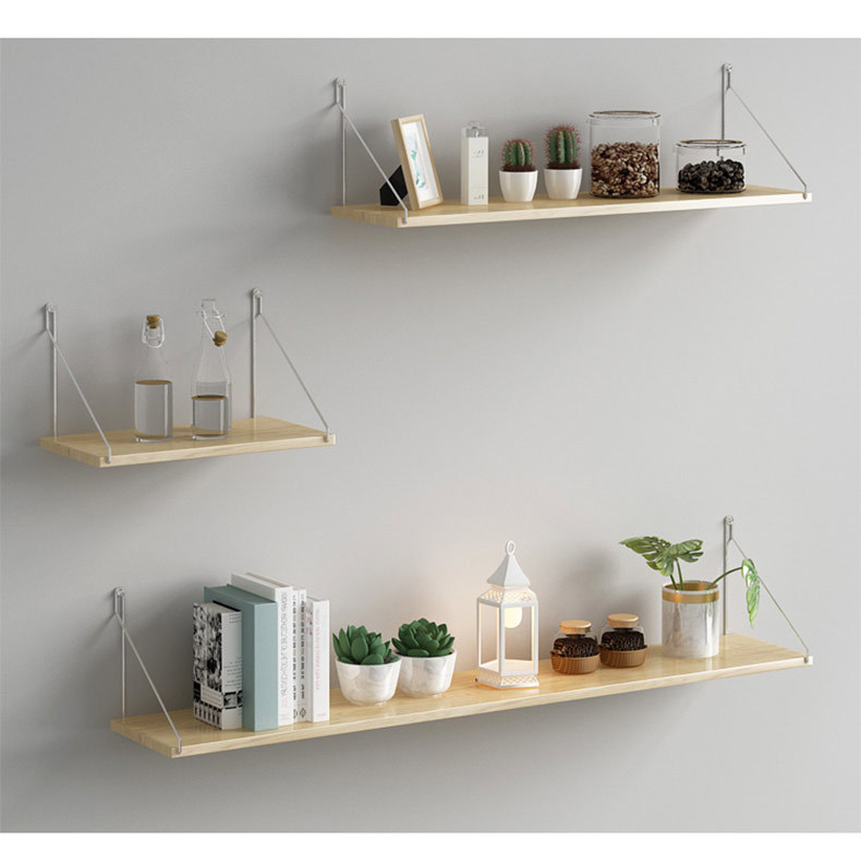 墙上置物架一字隔板免打孔房间墙面装饰墙壁挂架挂墙书架卧室木板