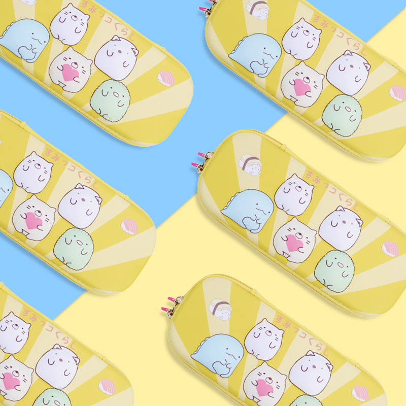 日本动漫角落团子生物笔袋鬼灭之刃开学卡通eva铅笔盒3d批发