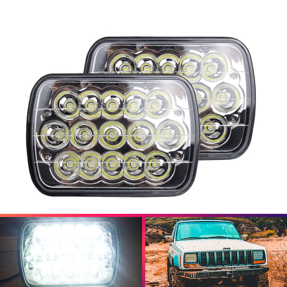厂家直销汽车led工作灯7寸15珠方灯45w射灯货车越野车改装前照灯