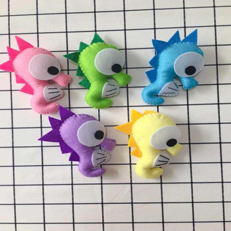 厂家批发 幼儿园手工作业diy不织布海马材料包 毛毡成品海洋动物