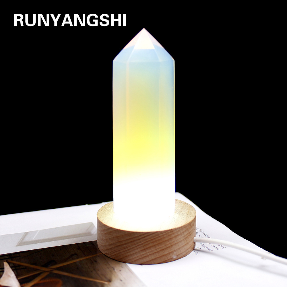 天然水晶柱10x3cm六棱单尖柱摆件灯座家居装饰品水晶灯厂家批发