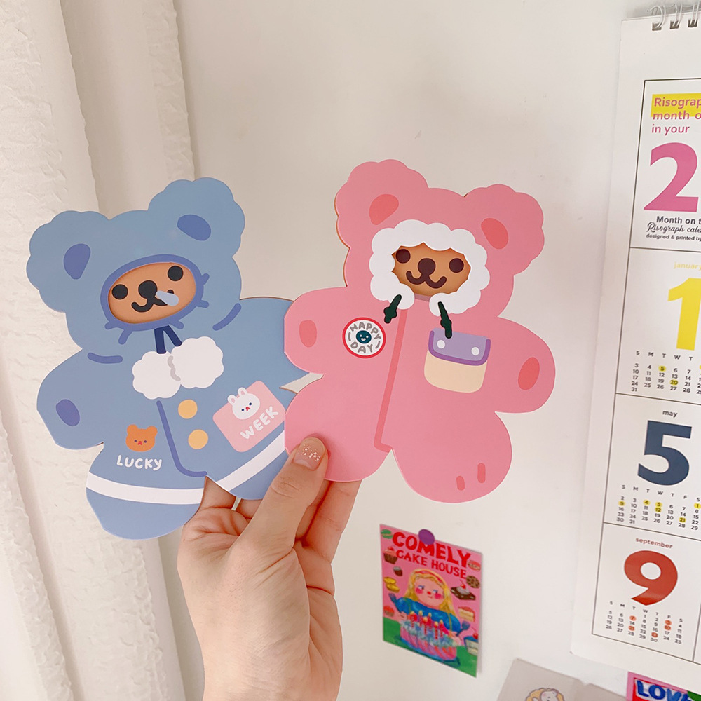 ins风卡通可爱少女心小熊生日贺卡创意礼物祝福小卡片节日礼品卡