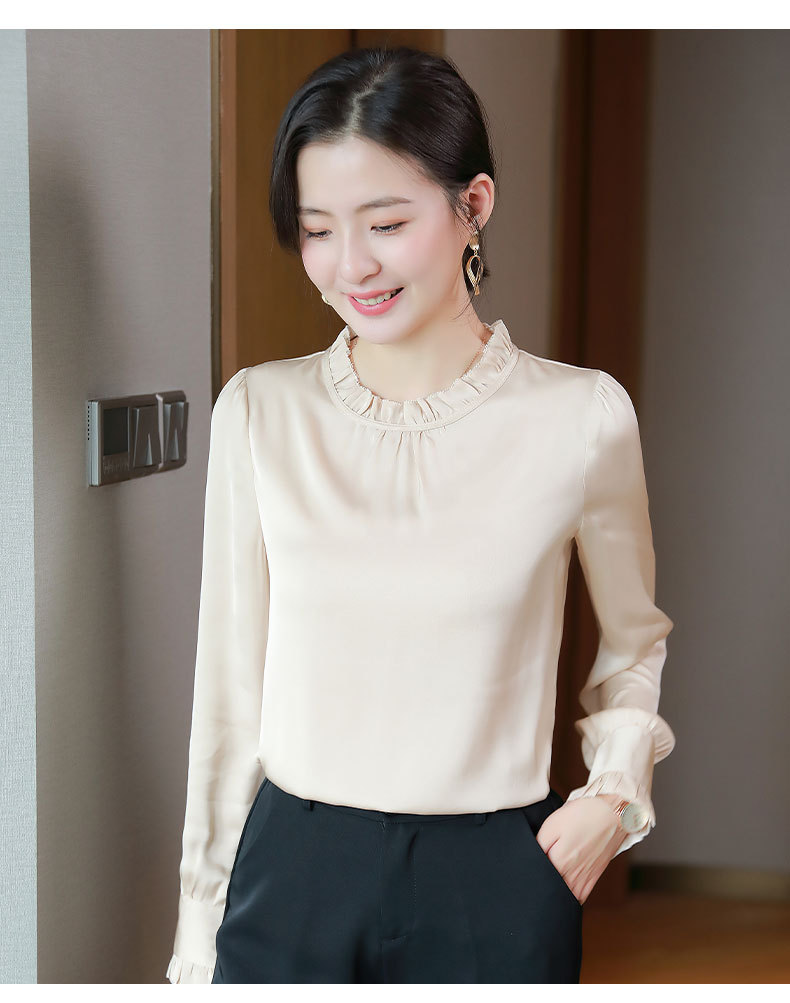 上海旗袍厂kq-50201真丝衬衫女2020年新款桑蚕丝小衫百搭潮复古港味