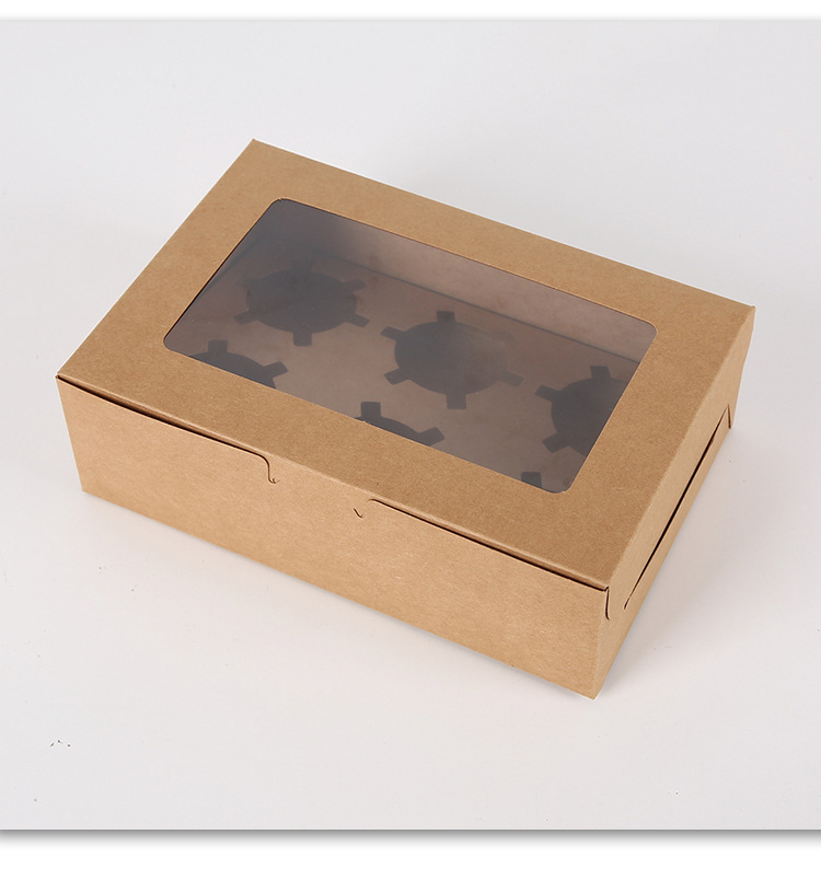 现货2/4/6粒个装透明开窗蛋挞泡芙纸杯盒子 马芬杯蛋糕包装盒定制