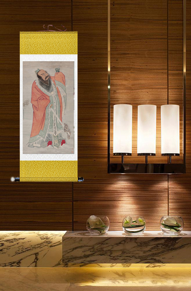 张天师画像神像张道凌镇宅驱邪挂画祖师爷供奉结缘道场装饰丝绸画