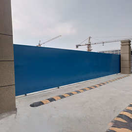 轨道铁皮门手动工地平移门推拉门手推门建筑工地大门 工厂大铁门