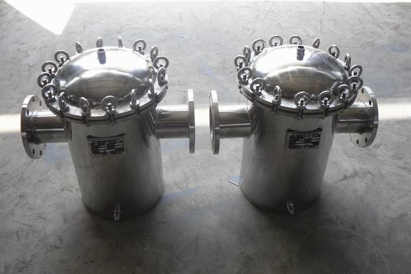 篮式过滤器平底304不锈钢篮蓝式过滤筒式过滤器直通式过滤器