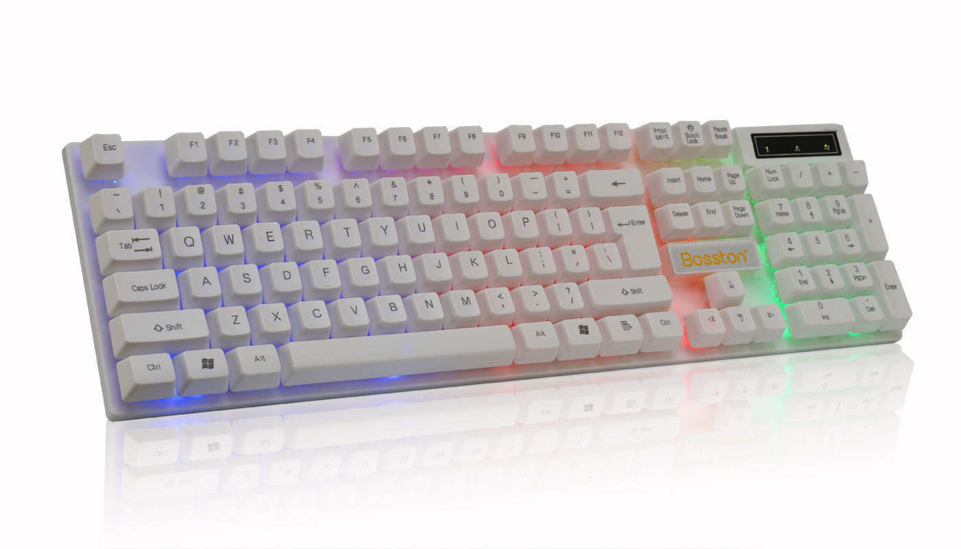 博士顿k310悬浮发光游戏电脑键盘鼠标套装diy装机防水usb键盘批发