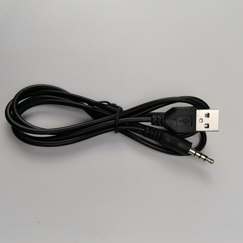 usb转3.5mm音频圆孔圆头1米充电数据线迷你插卡小音箱音响电源线