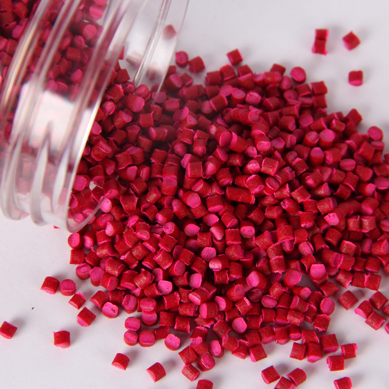 厂家供应荧光桃红色母粒 抗静电配色母粒吹膜拉丝吹塑母料批发