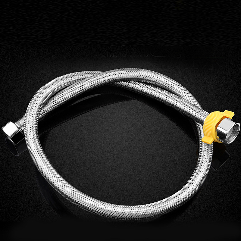 厂家直销双头软管不锈钢丝编织管热水器马桶4分冷热防爆进水管