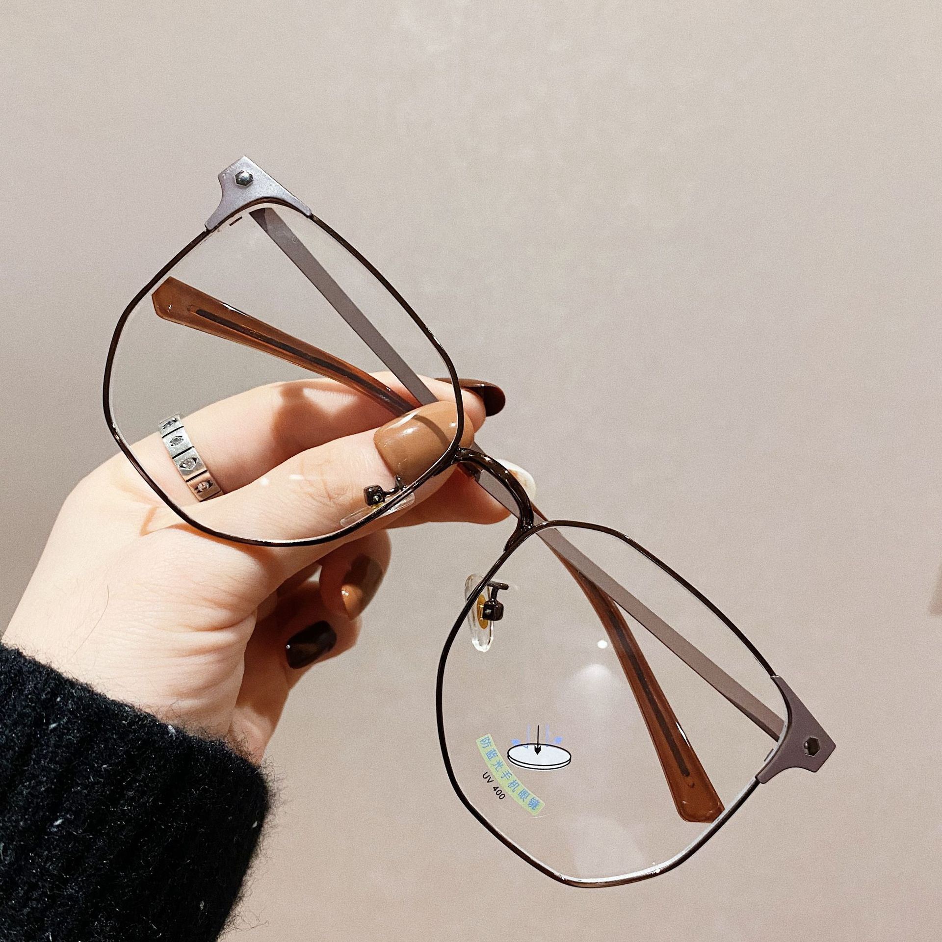 加大加宽框近视眼镜男潮流可配有度数眼镜平光大镜框女显瘦圆脸