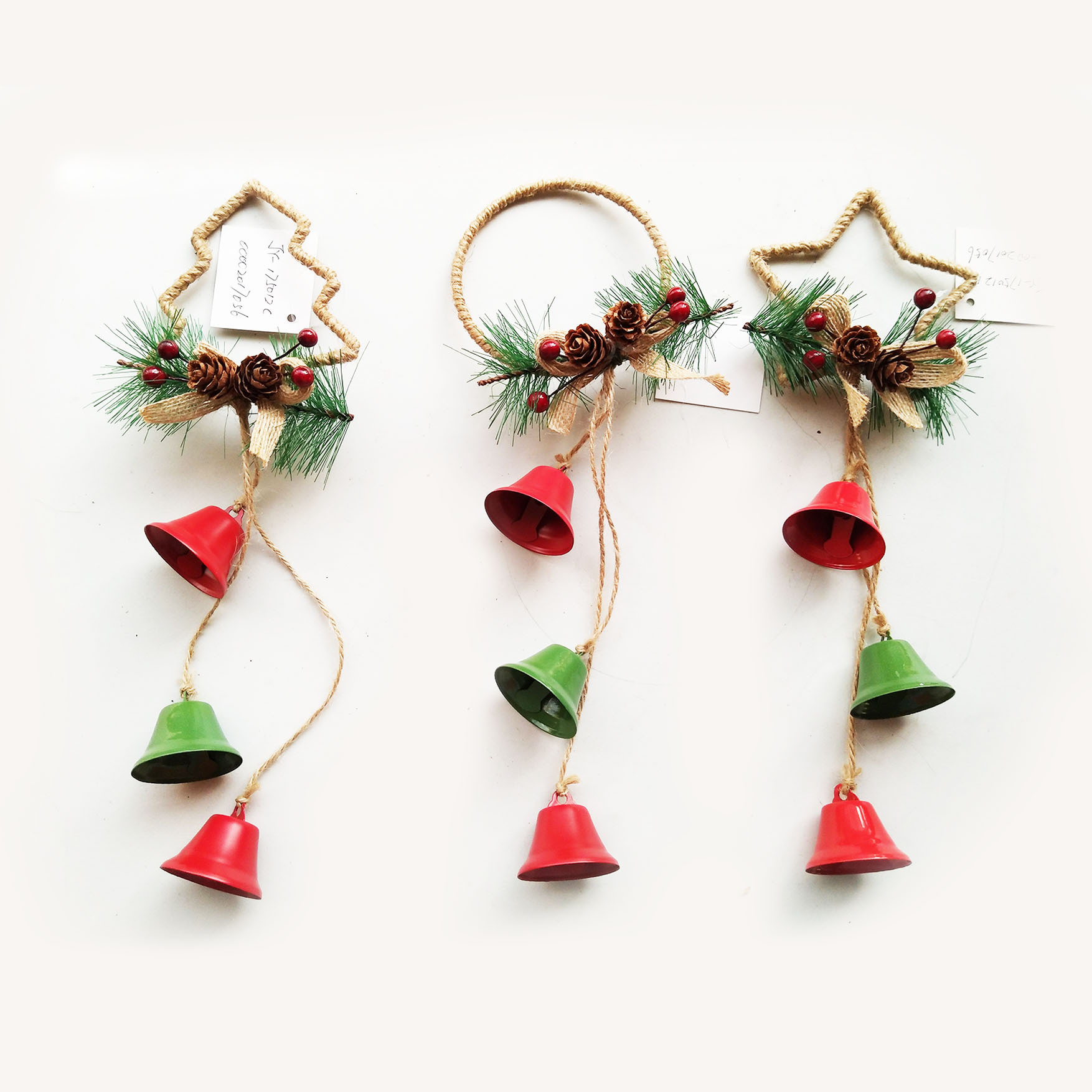 圣诞装饰品 圣诞树创意红绿白铃铛挂件 圣诞挂件装饰品