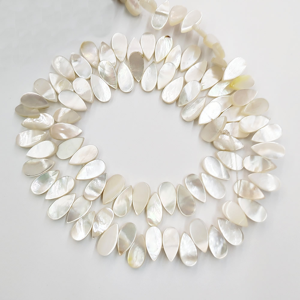 天然贝壳珠子 白贝贝壳水滴形散珠 5*10mmdiy手链项链饰品配件