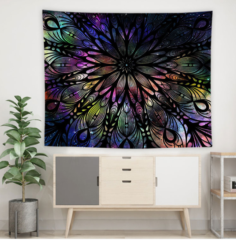 卧室装饰布挂毯墙面挂布卧室霓虹水彩出租屋改造背景布厂家直销