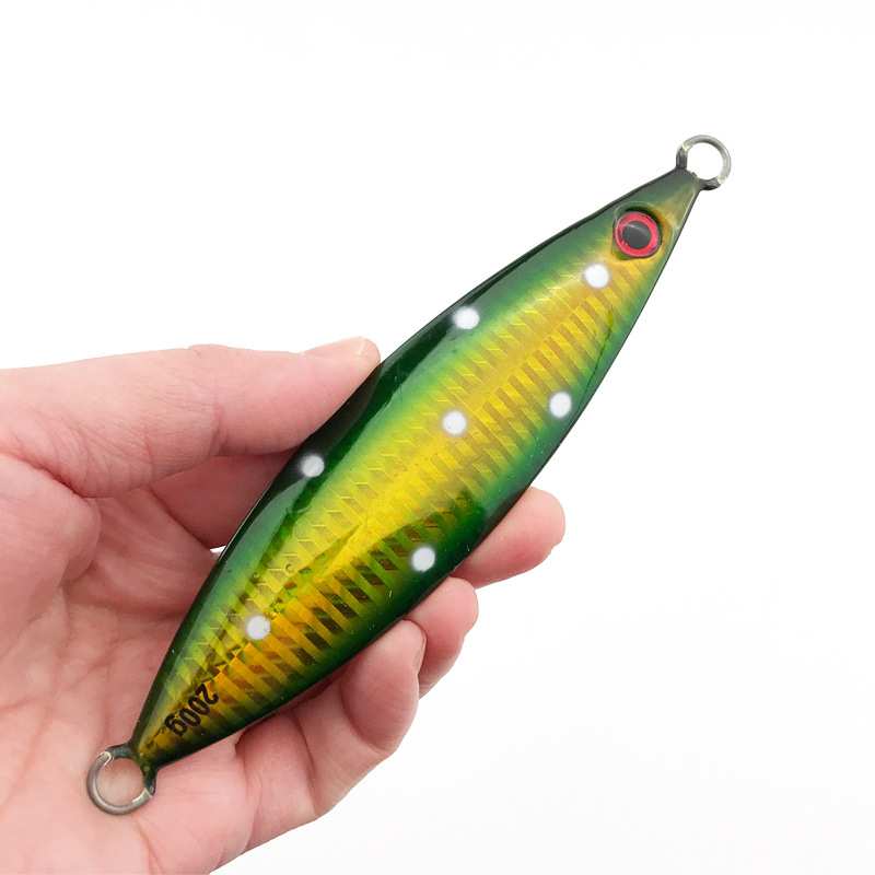 南油海钓慢摇铁板路亚饵缓沉夜光金属路亚饵日式铁板饵200g假鱼饵