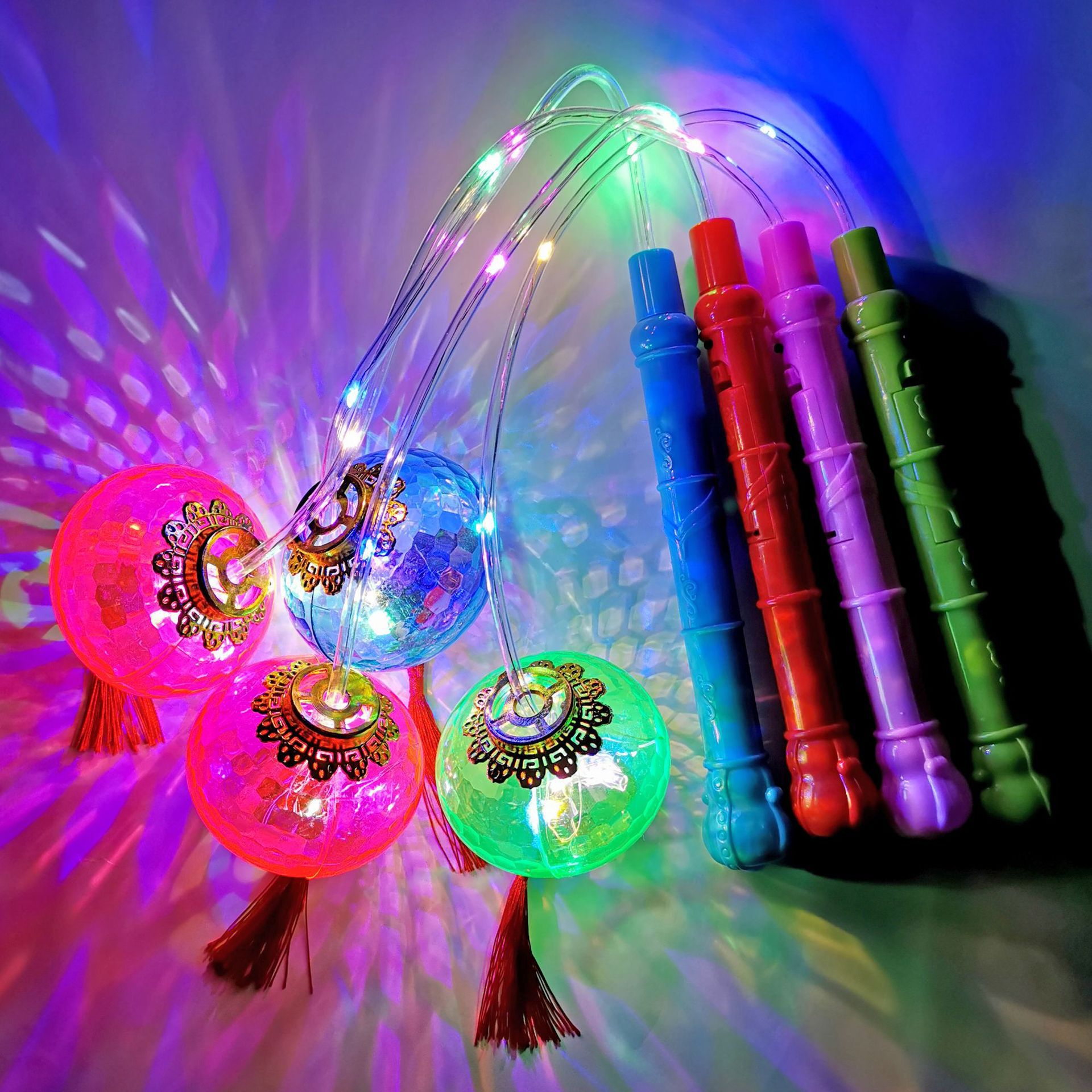 网红发光小夜灯玩具儿童小礼物闪光圆球手柄手提灯笼夜市地摊爆款