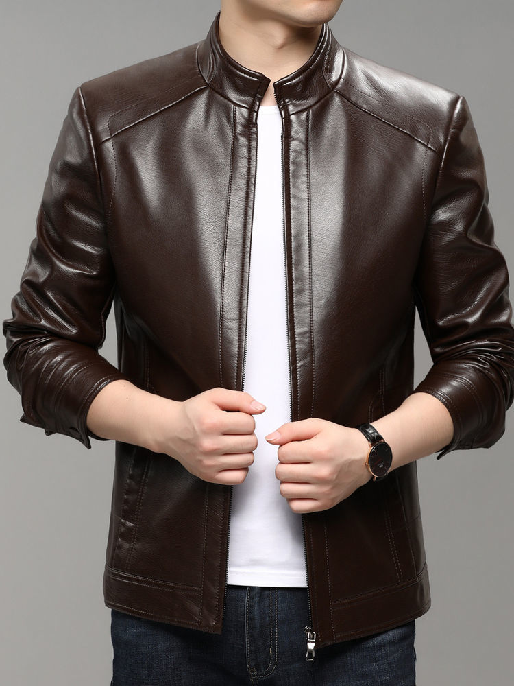 升级皮衣男外套加厚皮衣正品皮夹克男装商务休闲皮衣大码皮上衣男